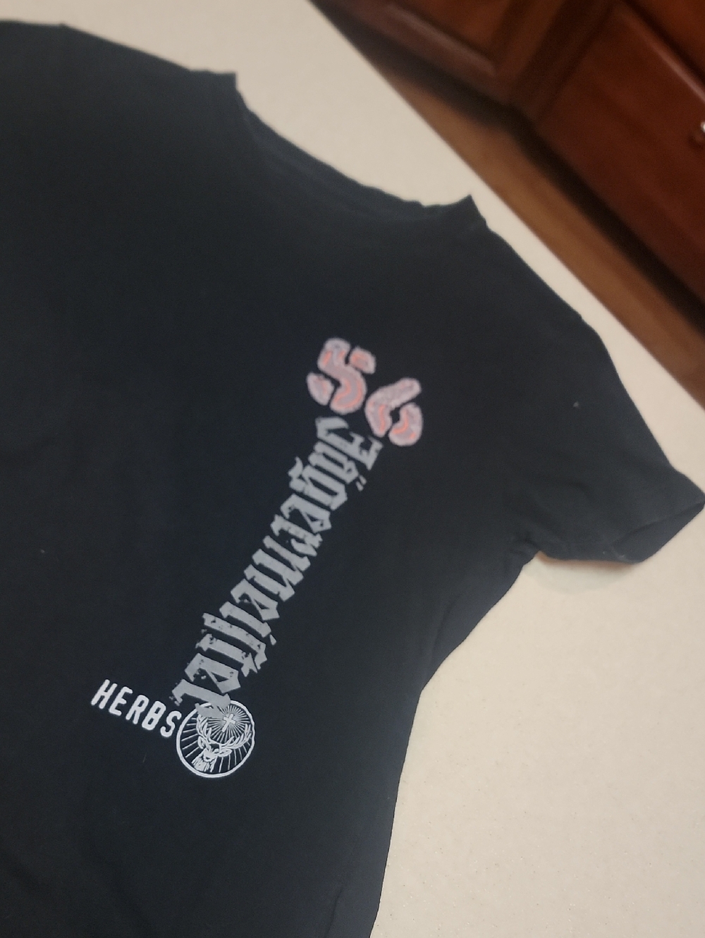 Jagermeister Black Graphic Baby Doll Tee. Size Medium